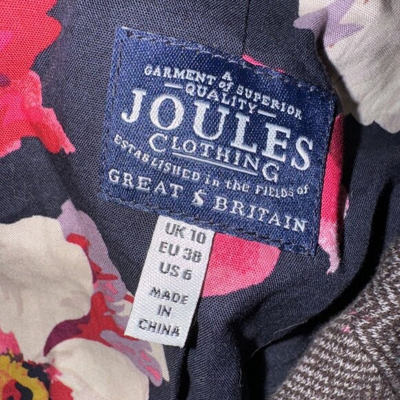 Joules Women’s Tweed Blazer Womens 10 Brown Herringbone Country Jacket Vintage - Picture 3 of 12